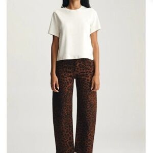 Mavi Nica Barrel Jeans in Brown Nica Denim NWT leopard